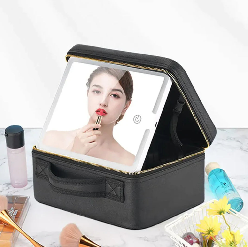 Makeup Case with LED Vanity Mirror