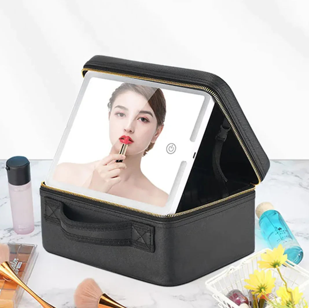 Makeup Case with LED Vanity Mirror