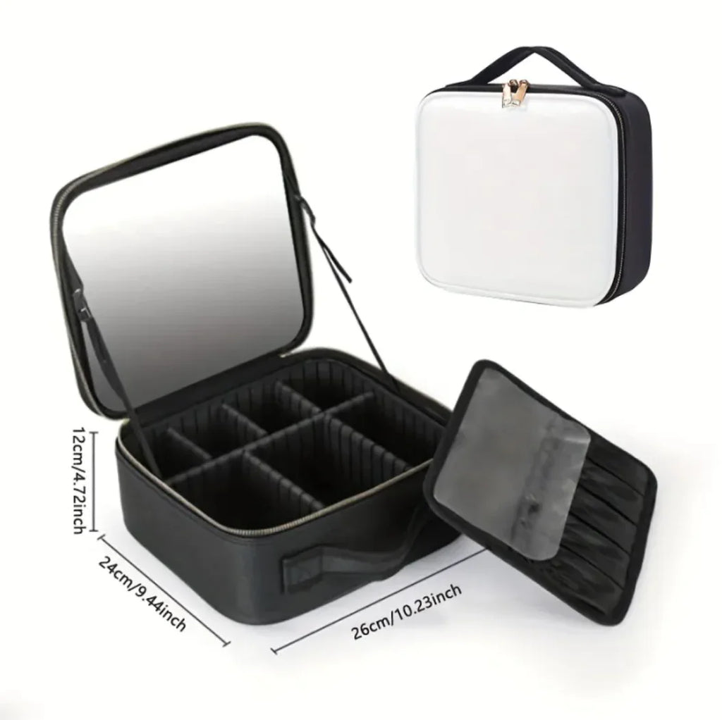 Makeup Case with LED Vanity Mirror