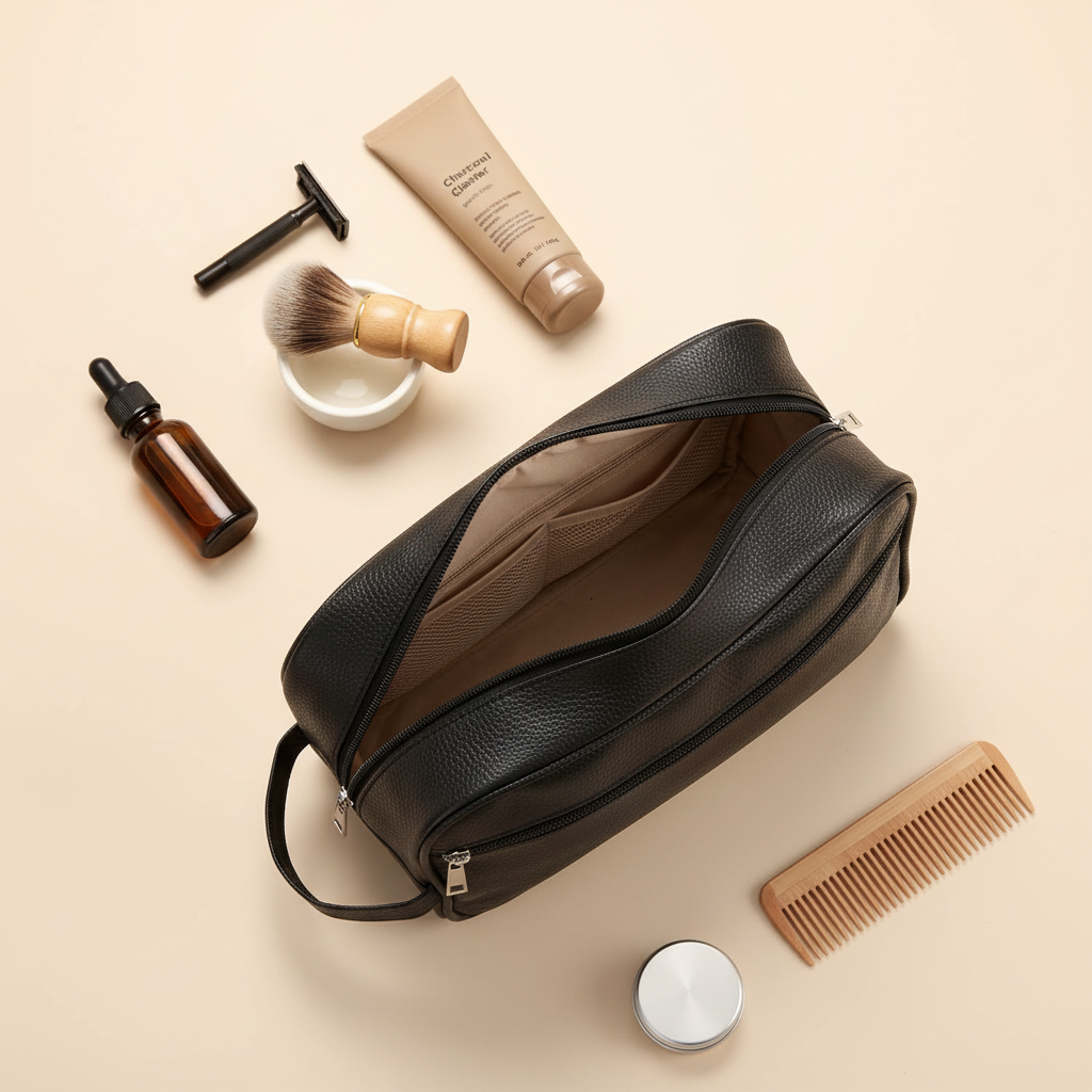 Vegan Leather Grooming bag