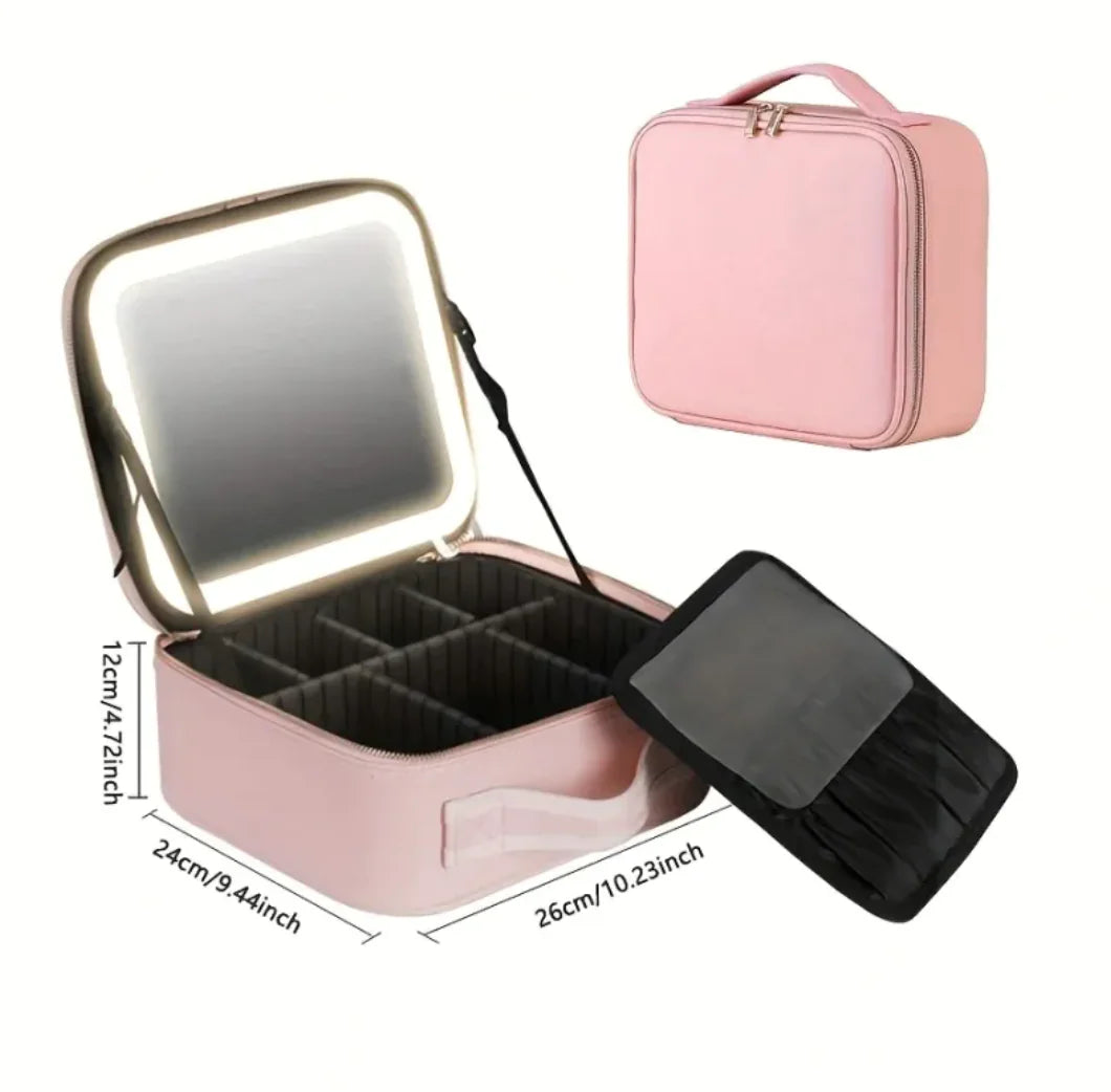Makeup Case with LED Vanity Mirror