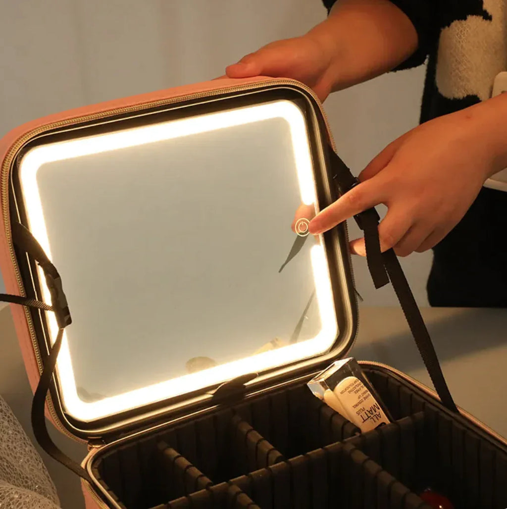 Makeup Case with LED Vanity Mirror